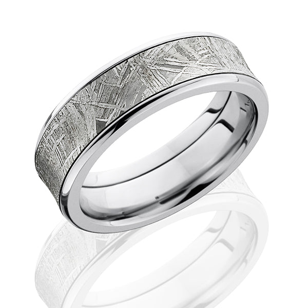 Meteorite wedding band for men