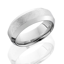 Cobalt Chrome Men's Band With Wide High Bevel Band