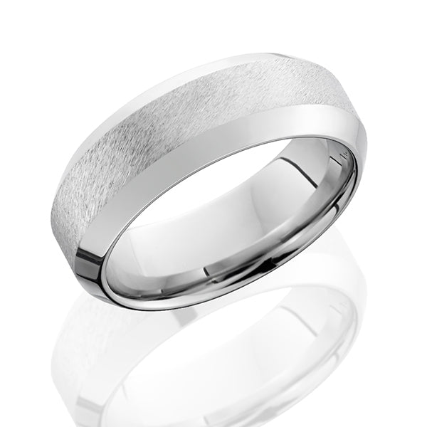 Cobalt Chrome Men's Band With Wide High Bevel Band