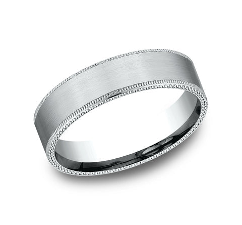 Men's 6mm Milgrain 14K WG Band