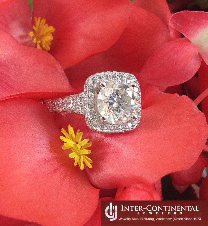 Agathe Vintage Engagement Ring in 14K White Gold; 0.70 ctw