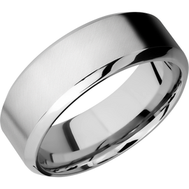 Cobalt Chrome Men's Wedding Band with Customized Laser Carved Fingerprint