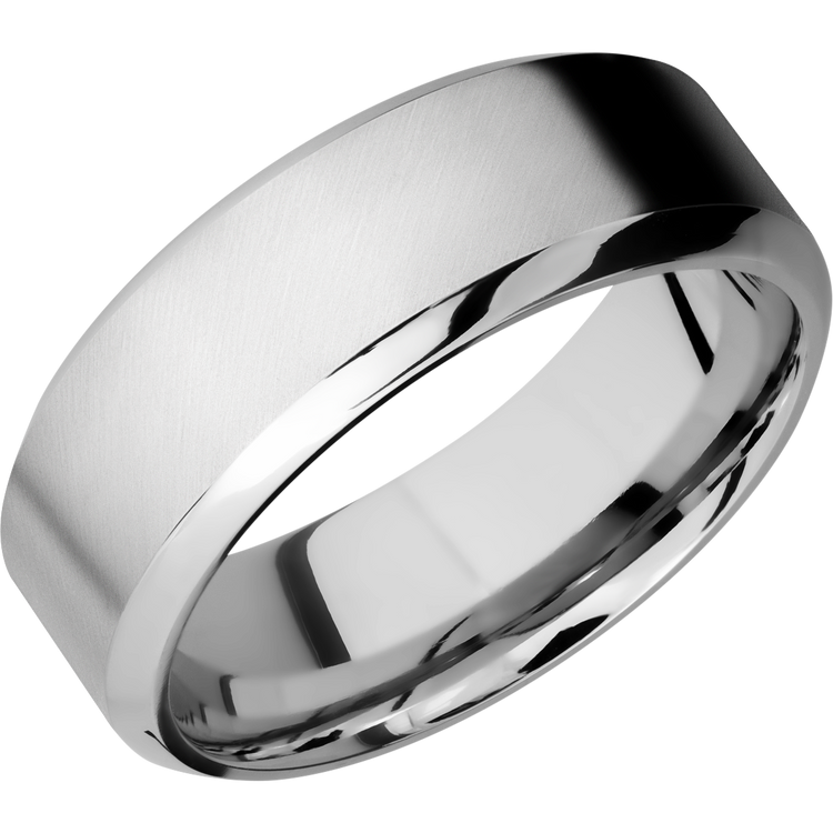 Cobalt Chrome Men's Wedding Band with Customized Laser Carved Fingerprint