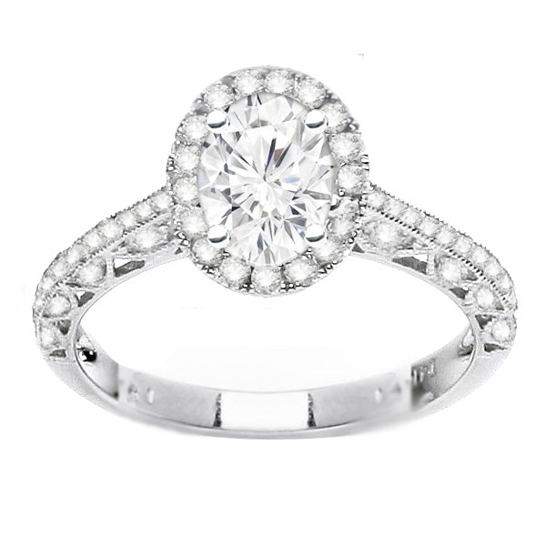 Helena Crescent Engagement Ring in 14K White Gold; 0.56 ctw