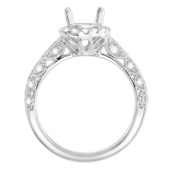 Helena Crescent Engagement Ring in 14K White Gold; 0.56 ctw