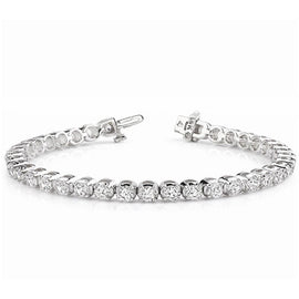 14K White Gold Diamond Bracelet; 4 ctw