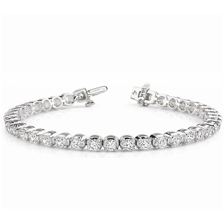 14K White Gold Diamond Bracelet; 4 ctw