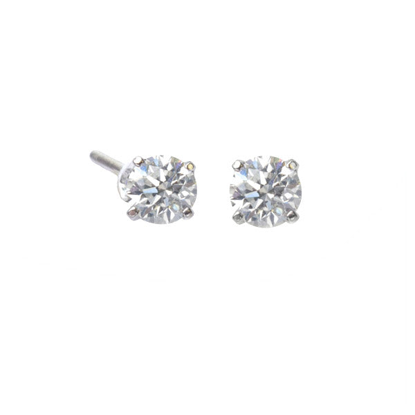 Radiant 14K White Gold Diamond Stud Earrings; Diamond Weight: 0.80 ctw white gold