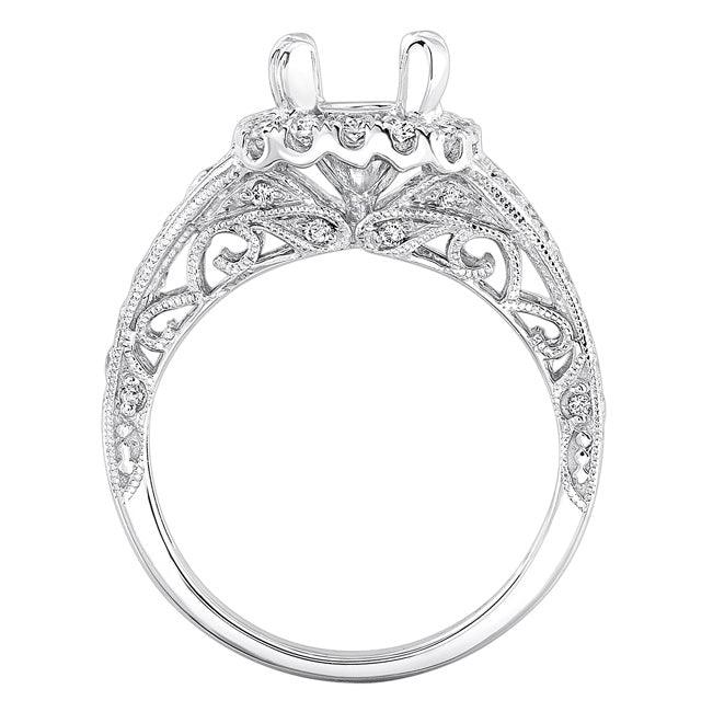 Agathe Vintage Engagement Ring in 14K White Gold; 0.70 ctw