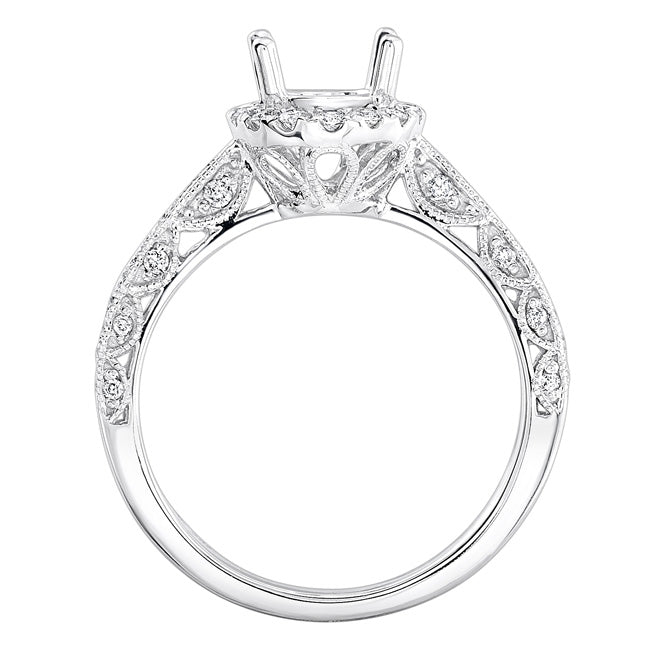 Helena Crescent Engagement Ring in 14K White Gold; 0.56 ctw