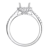 Celina Cushion Halo Diamond Engagement Ring in 14K White Gold; 0.56 ct