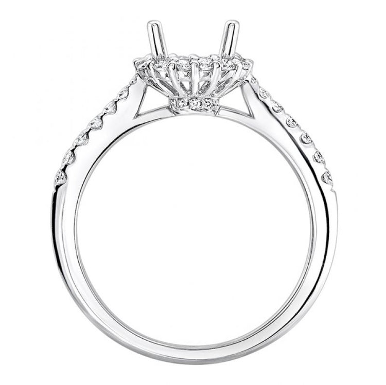 Celina Cushion Halo Engagement Ring in 14K White Gold; 0.56 ctw