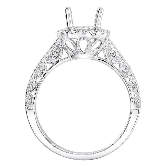 Natalie Vintage Halo Diamond Engagement Ring in 14K White Gold: 0.31 ctw