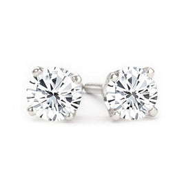 14K White Gold Diamond Stud Earrings; Diamond Weight: 2.03 ctw
