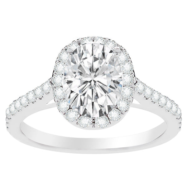Lilith Halo Oval shape Diamond Engagement Ring; .54 ctw