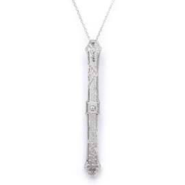 Antique Filigree Pendant in 14k White Gold
