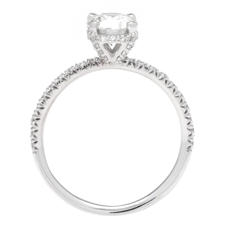 Round Diamond Hidden Halo Ring in 14K WG; 1.38 CTW