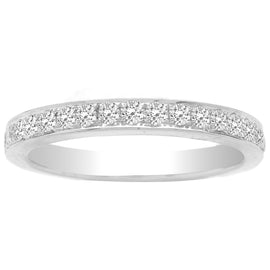 Diamond Wedding Band in 14K white Gold; 0.35 ctw