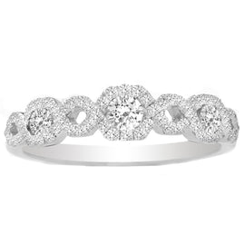Beyla Infinity Diamond Wedding Band in 14K White Gold; 0.43 ctw