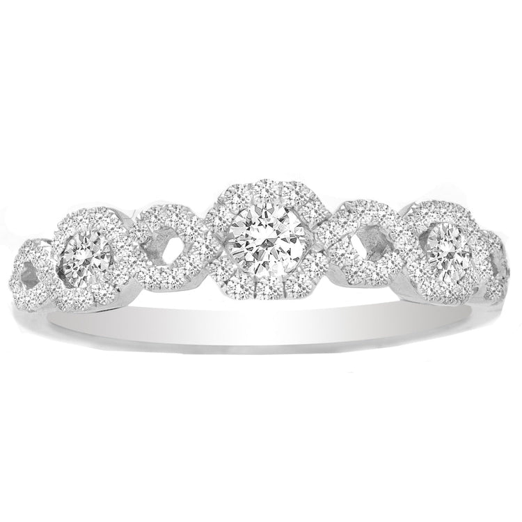 Beyla Infinity Diamond Wedding Band in 14K White Gold; 0.43 ctw