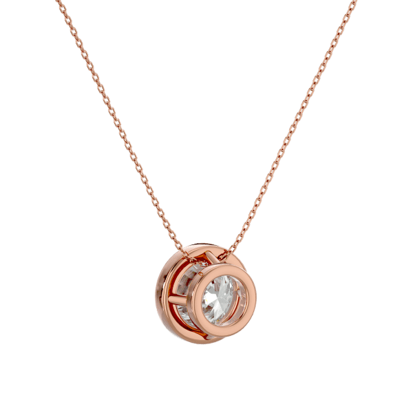 Classic Diamond Fine Halo Pendant. rose gold