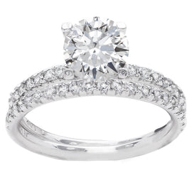 Cecilia Diamond Bridal Set in 14K White Gold; 0.60 ctw
