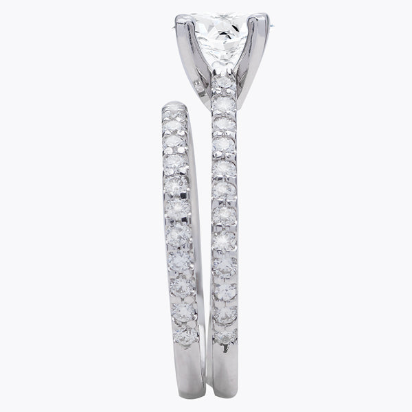 Diamond Bridal Set in 14K White Gold- Galina; .80 ctw
