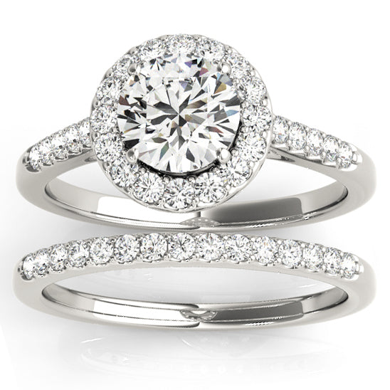 Karla 14KWG Halo Ring & Band; .57 CTW