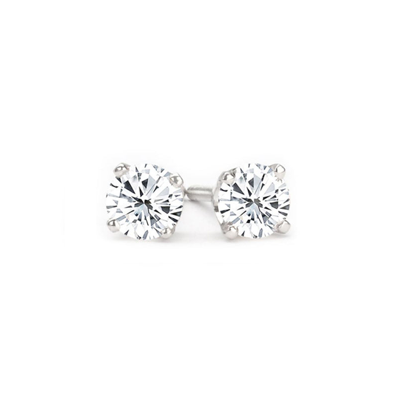 14K White Gold Diamond Stud Earrings; .50 ctw
