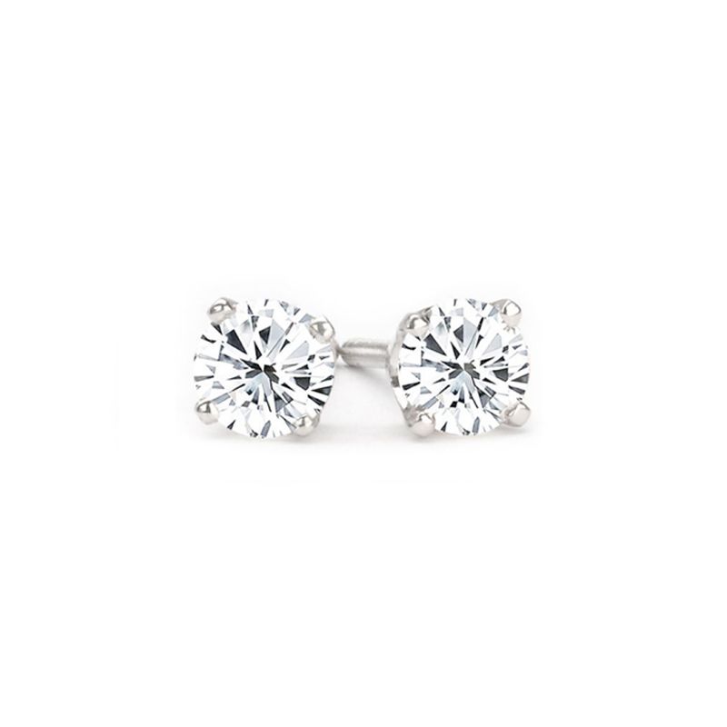 Diamond Stud Earrings in 14K White Gold; 0.50 ctw white gold