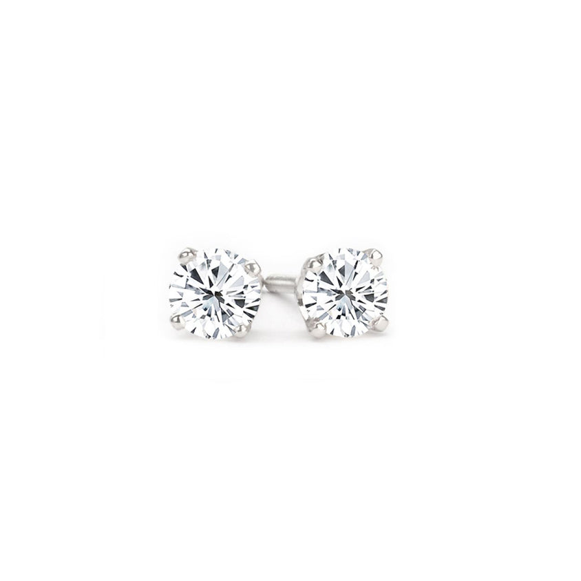 14K White Gold Diamond Stud Earrings; Diamond Weight: 0.45 ctw white gold