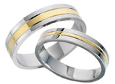 14K Two Toned Bond Inlay Men's Wedding Band