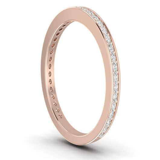 Matte Burnished Slanted Inlay Wedding band