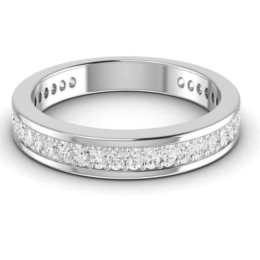 Matte Burnished Slanted Inlay Wedding band