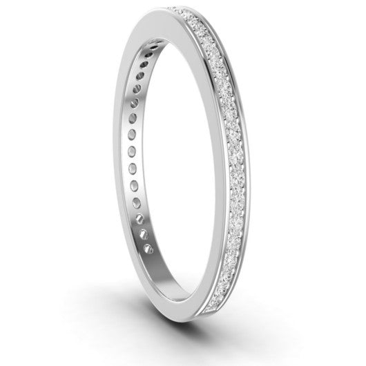 Matte Burnished Slanted Inlay Wedding band