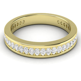 Matte Burnished Slanted Inlay Wedding band