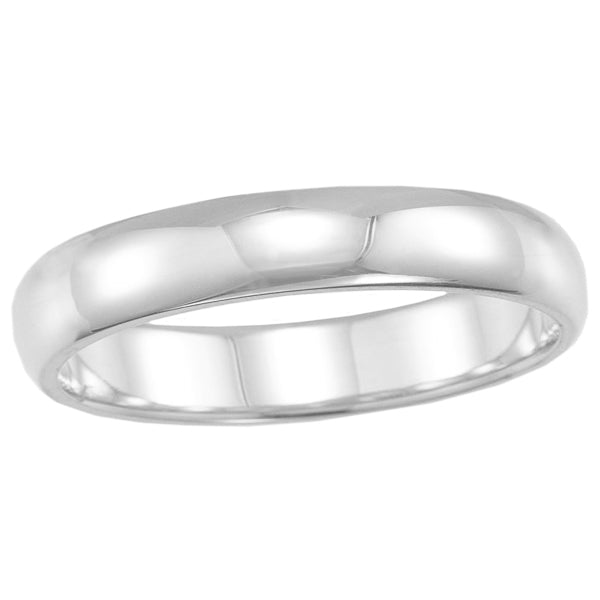 14K White Gold Men's Band 4mm
