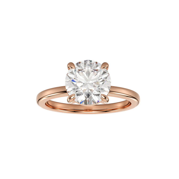 Celestia Round 4 Prong Solitaire Setting With 0.11 Carat Pear Shape