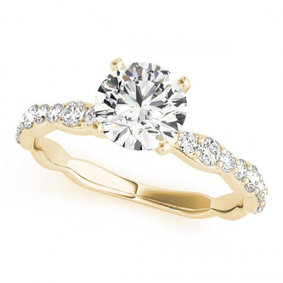 Classic 6 prongs Diamond engagement ring With 0.52 Carat Round Shape Lab Diamond