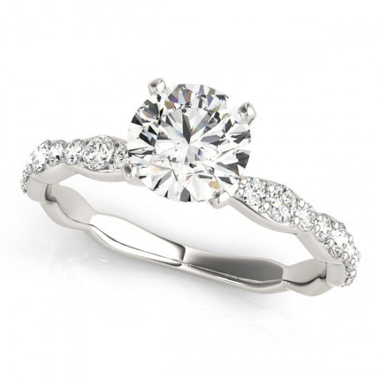 Classic 6 prongs Diamond engagement ring With 0.5 Carat Round Shape Natural Diamond