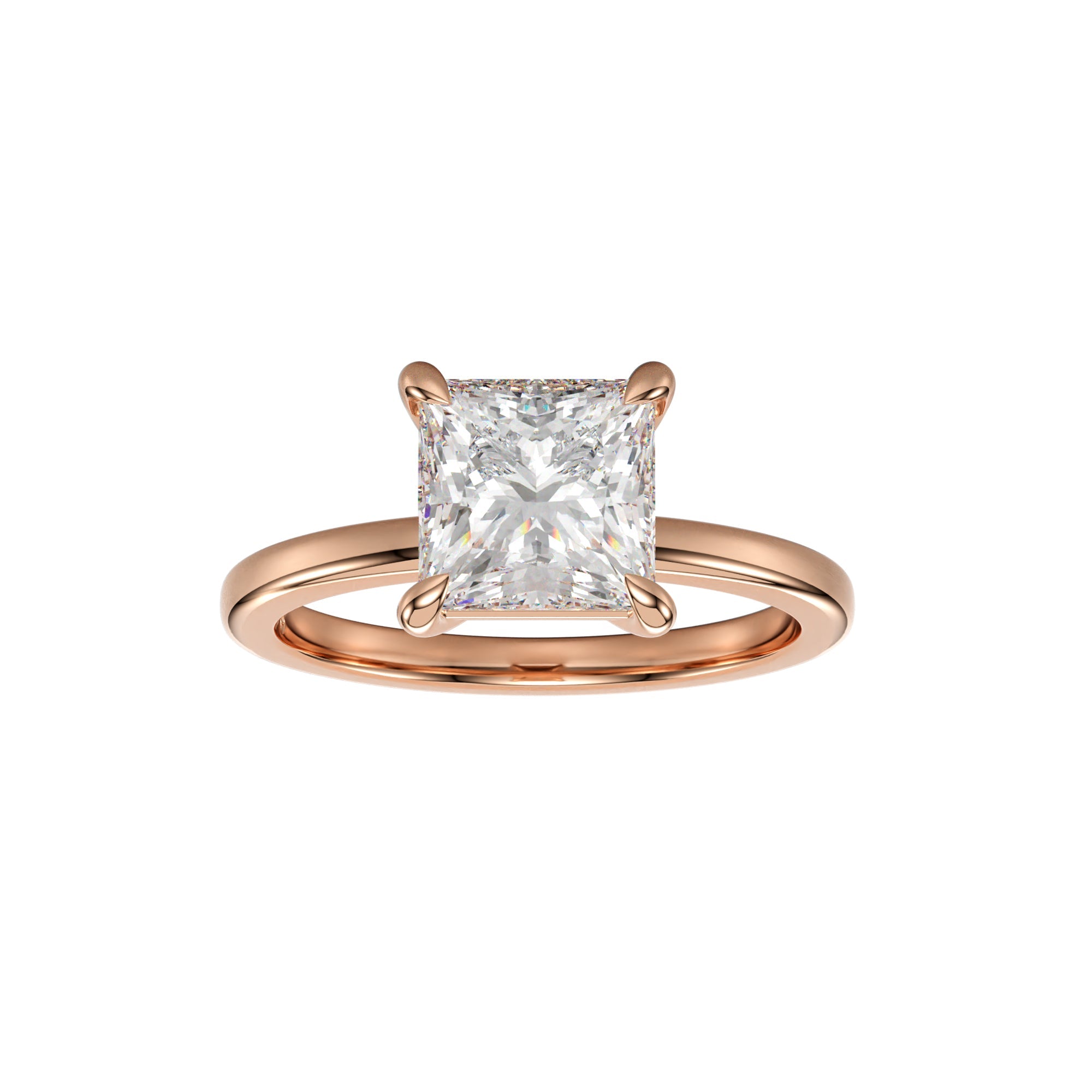 Celestia Princess 4 Prong Solitaire Setting
Rose Gold - Princess