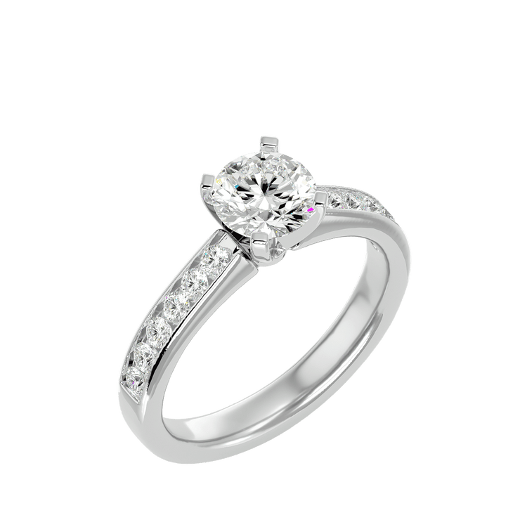 Channel Set Solitaire Classic Channel-Set Solitaire Engagement Ring Setting