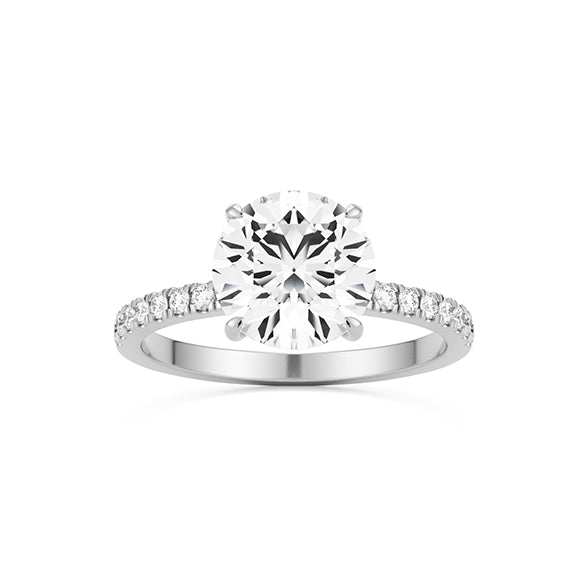Celestia Round Solitaire Hidden Halo Setting With 0.2 Carat Round Shape
