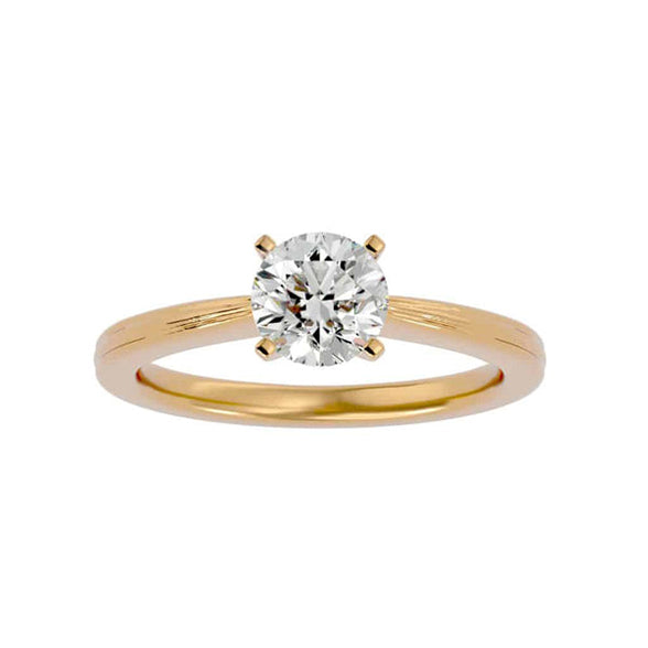 Knife Edge Engagement Ring Solitaire Setting With 0.72 Carat Round Shape