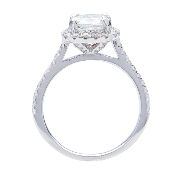 Teresa Princess Halo Pave Diamond Engagement Ring in 14k White Gold; Diamond 2.20 ctw