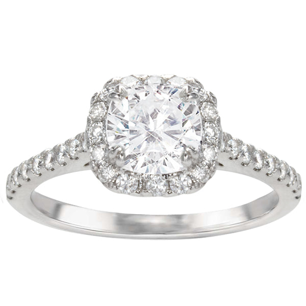 Larissa Cushion Halo Engagement Ring; 0.50 ctw