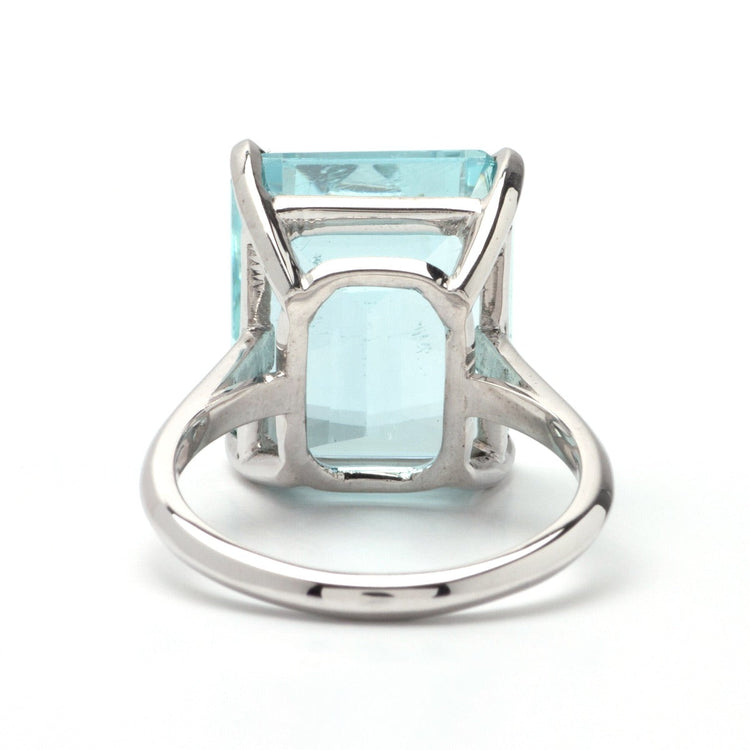 Aquamarine Ring in 14K White Gold; 11.40 CTW