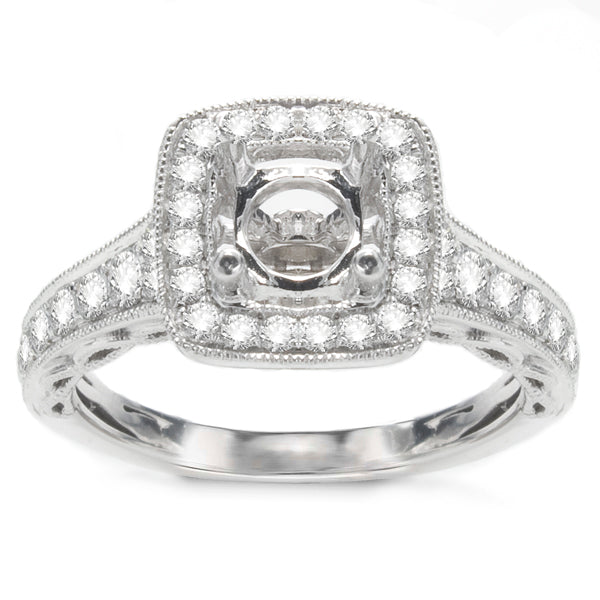 Miriam 14K White Gold Halo Engagement Ring; 0.60 ct