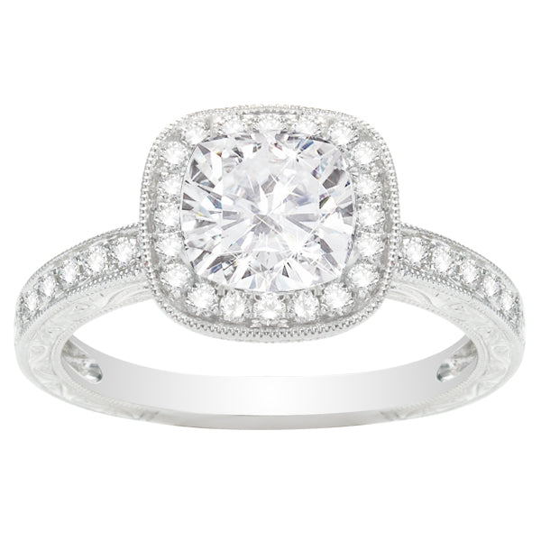 Madeleine Cushion Halo Engagement Ring