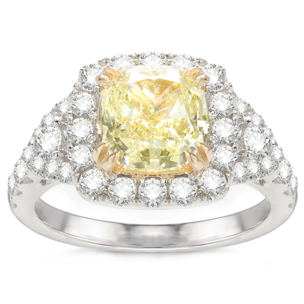 Renee 14K White Gold Yellow Diamond Engagement Ring